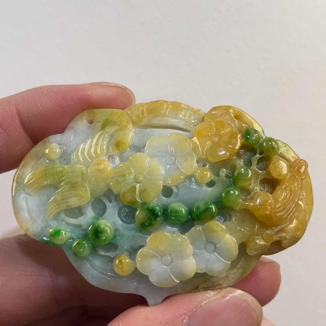 翡翠未镶嵌吊坠(赠链)代编织有瑕疵