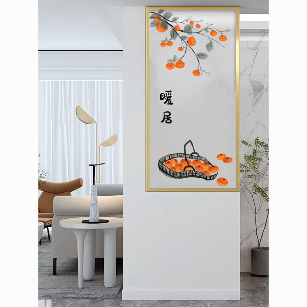 磨砂钢化艺术玻璃隔断客厅进门玄关简约现代卧室卫生间半墙小屏风