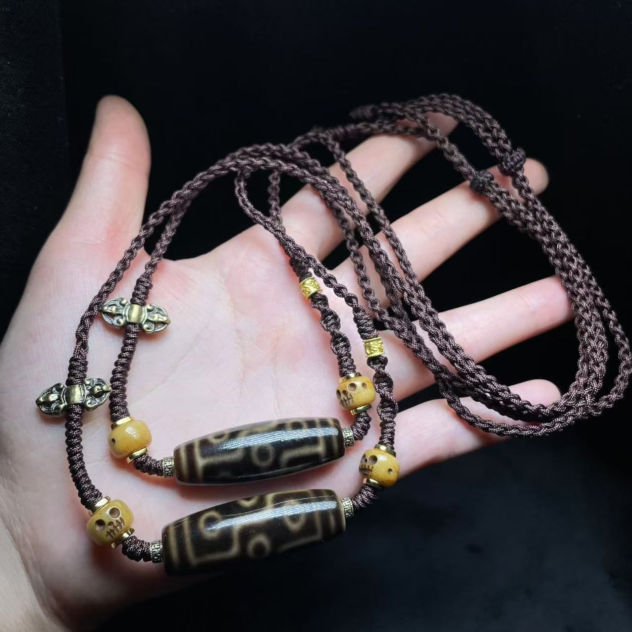 【曹美丽精选】 H15098-玛瑙diy脖挂（九眼）多样性发其一-38*12mm-