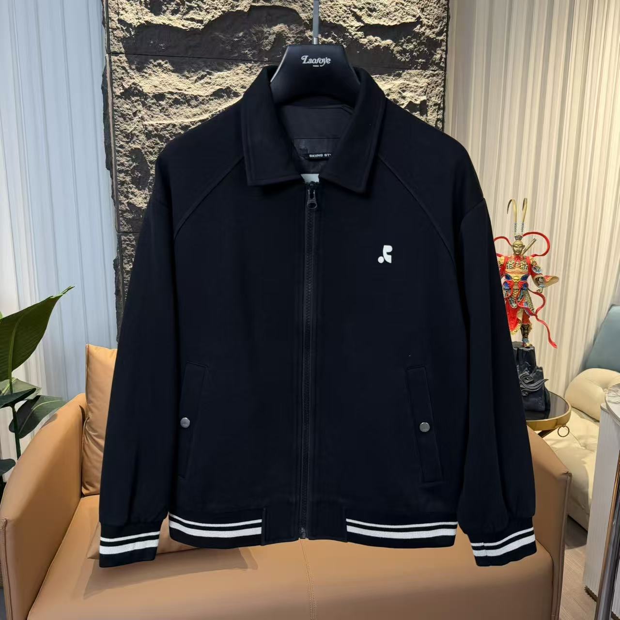 【VanJazny】QC高端男士时尚简约胸标夹克外套3559