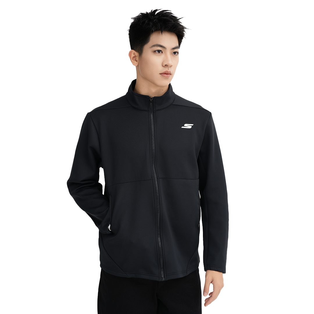 SKECHERS/斯凯奇男款户外休闲运动拉链秋冬跑步防风立领弹力卫衣