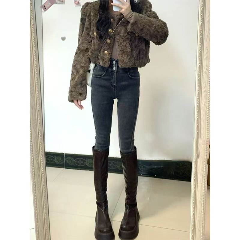 D25 122313 新【赠品无售后】韩系女高腰加厚加绒紧身靴裤魔术裤