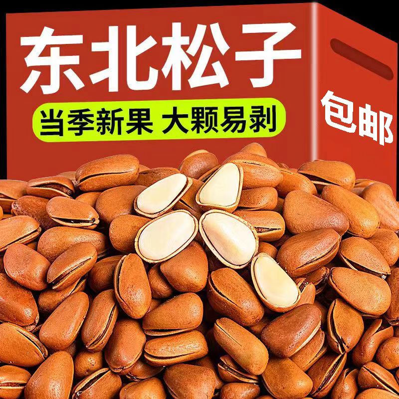 净重500g大颗粒松子东北直发松香十足新货坚果零食