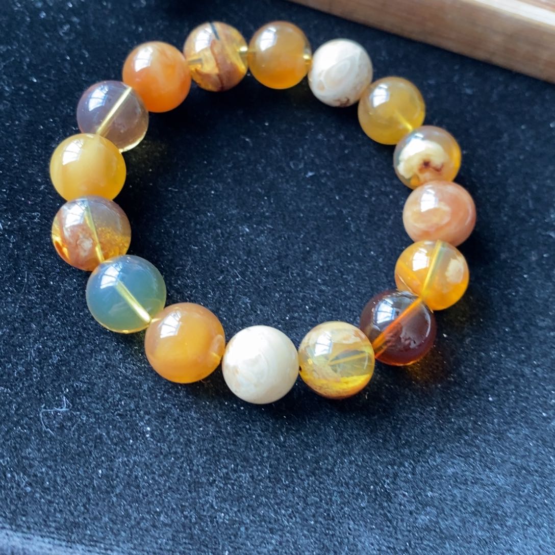 琥珀手链未镶嵌多宝手串