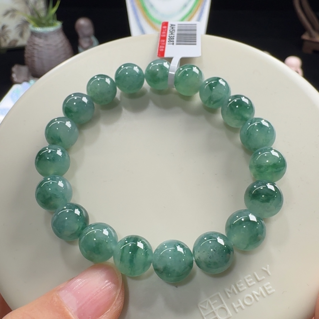 翡翠未镶嵌手链冰胶飘花单圈10mm