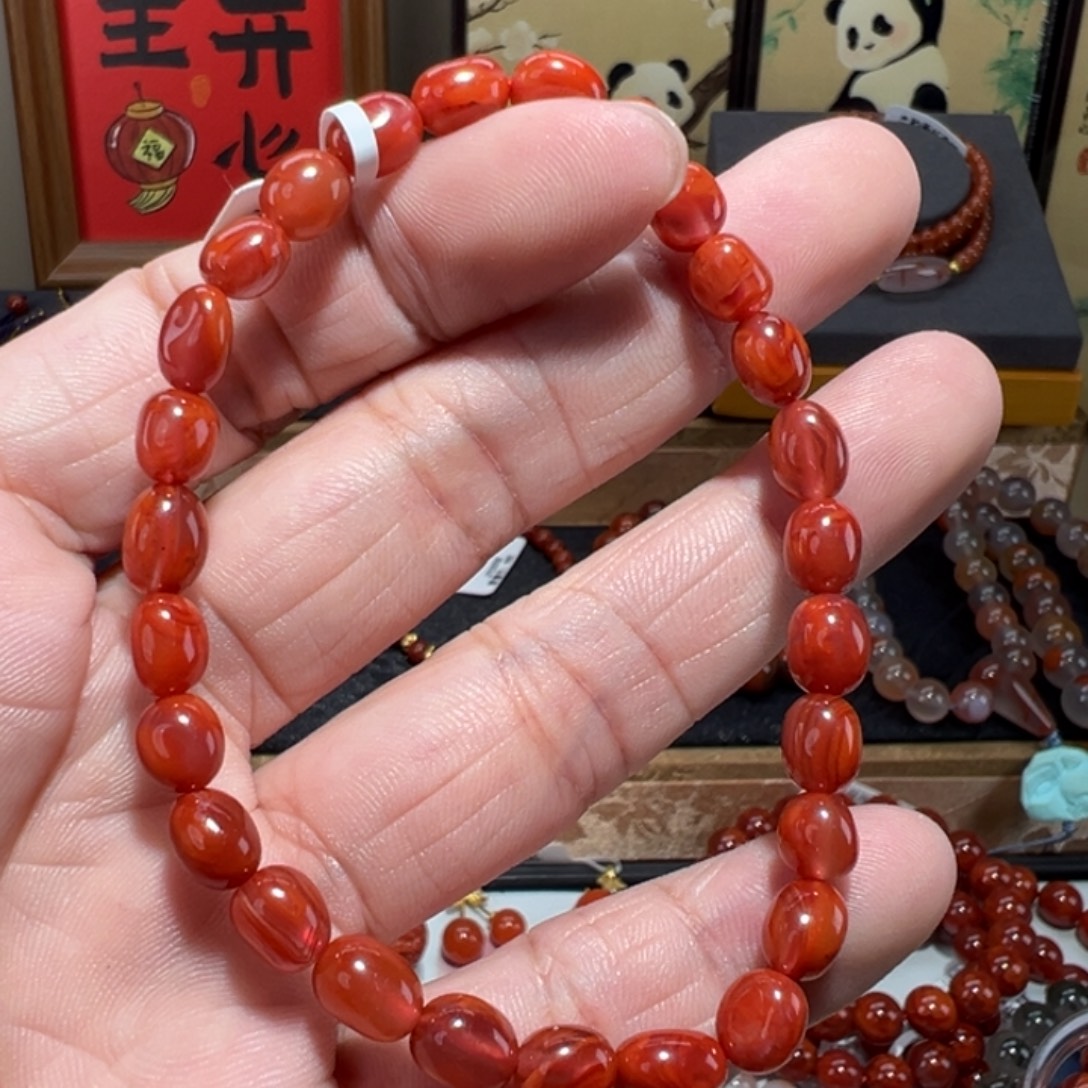 南红玛瑙未镶嵌手链