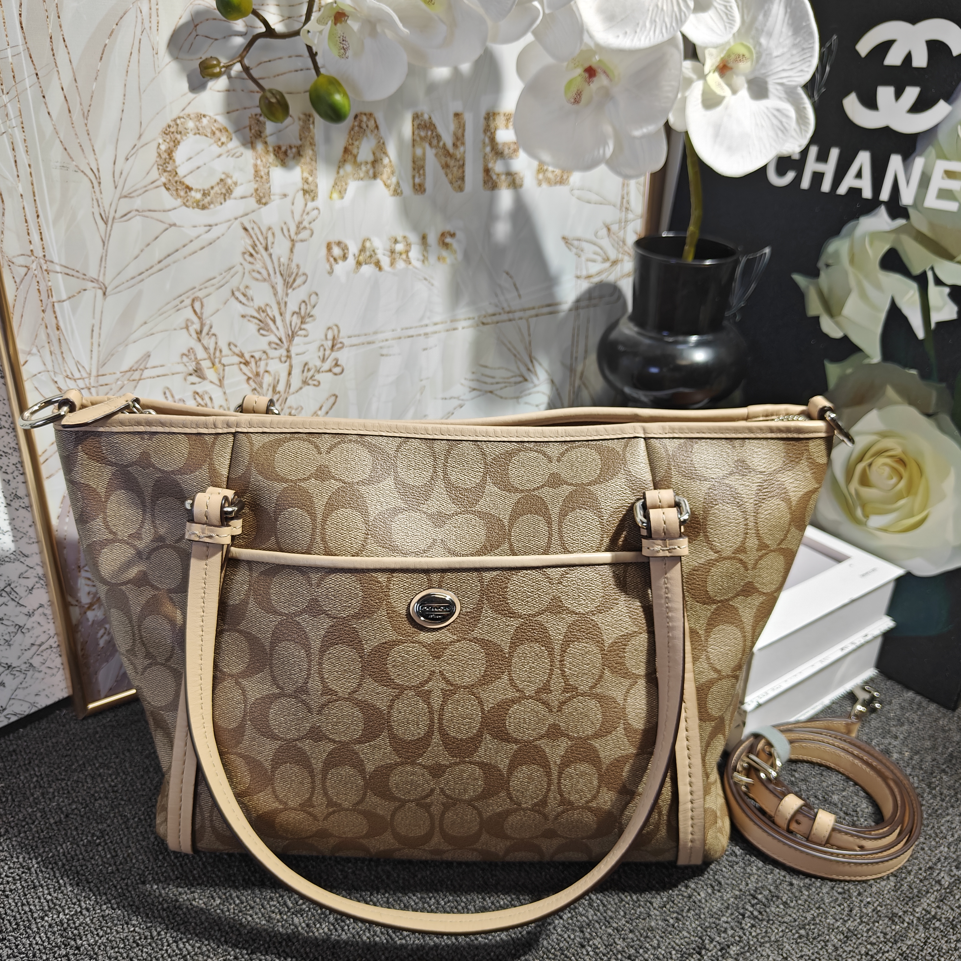95新 COACH/蔻驰 老花托特G25101342尺寸33*25