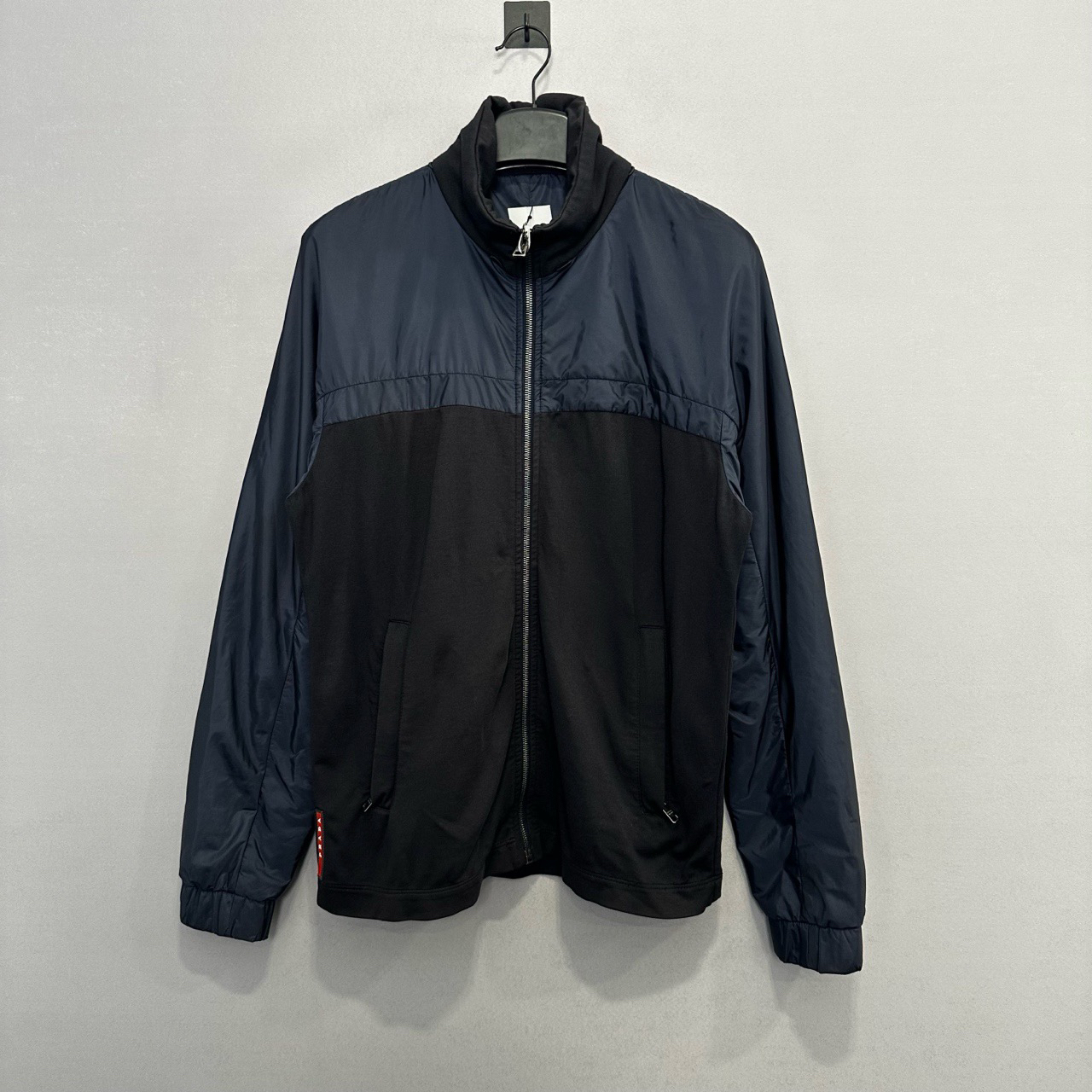 99新 Prada/普拉达 尼龙拼接胶条字母夹克外套/S码/公价9900