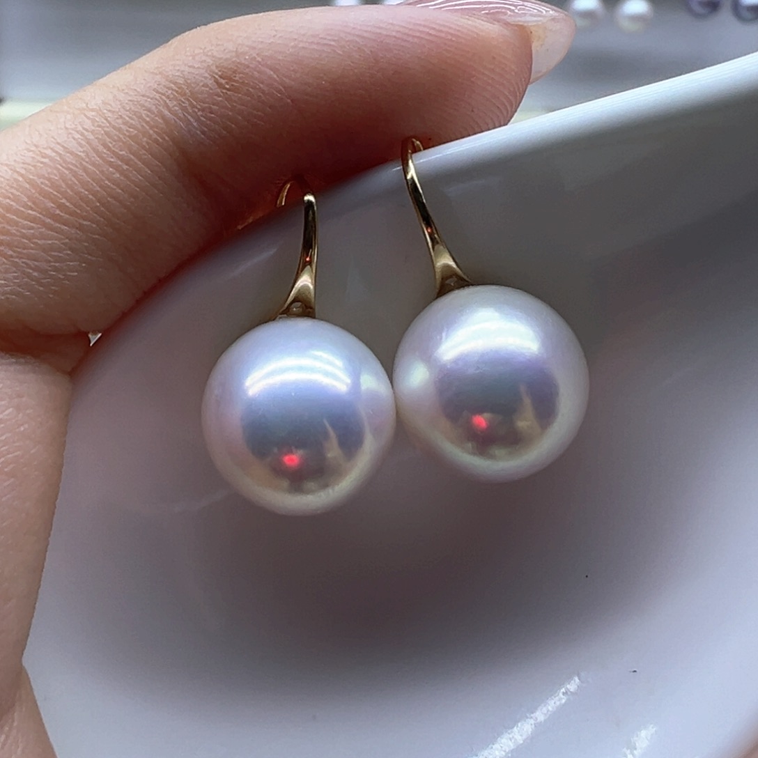 银S925镶嵌淡水珍珠耳饰