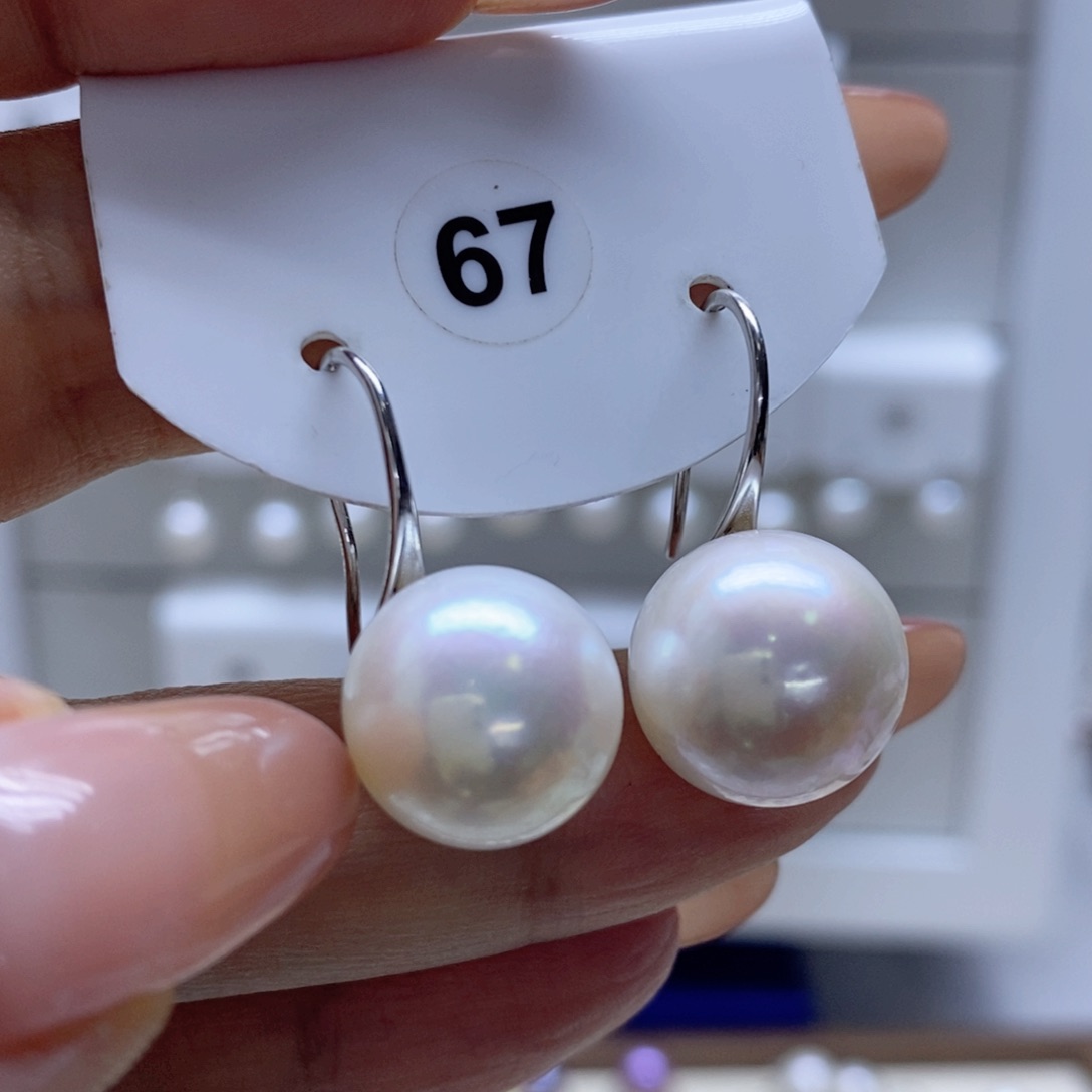 淡水珍珠耳饰银S925镶嵌