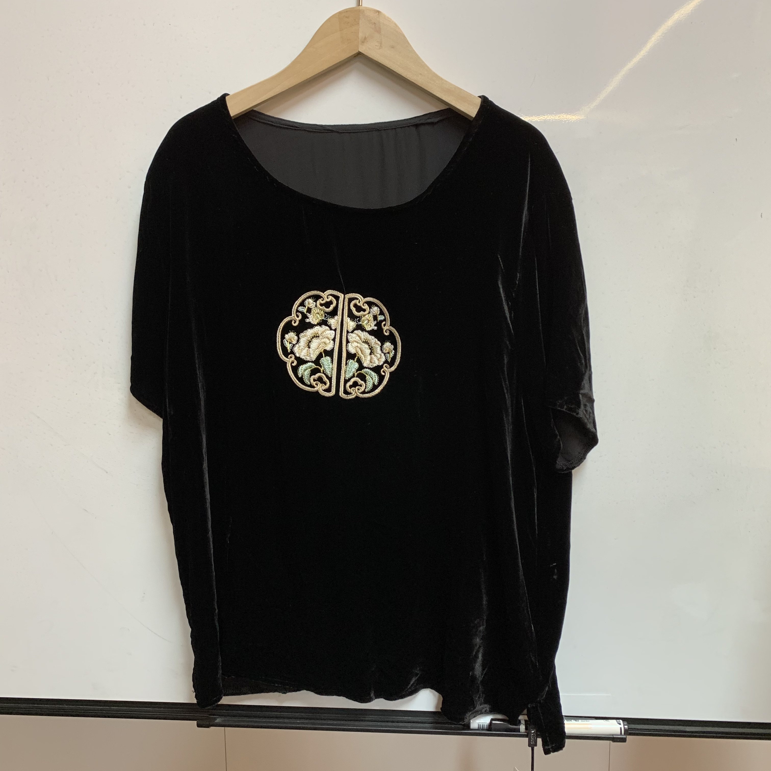 100桑蚕丝真丝丝绒短袖上衣E333