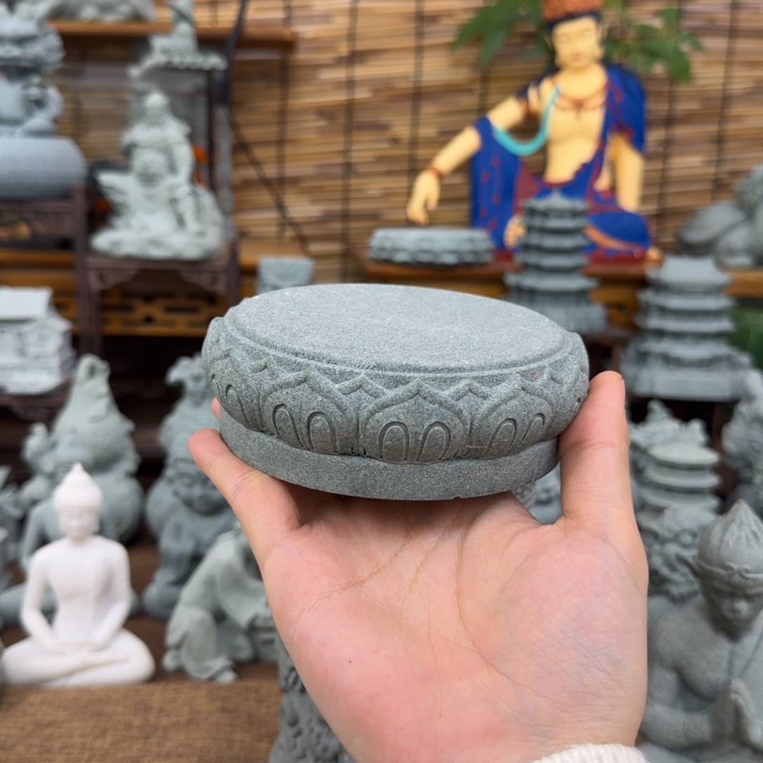 石材青砂石新款莲花底座