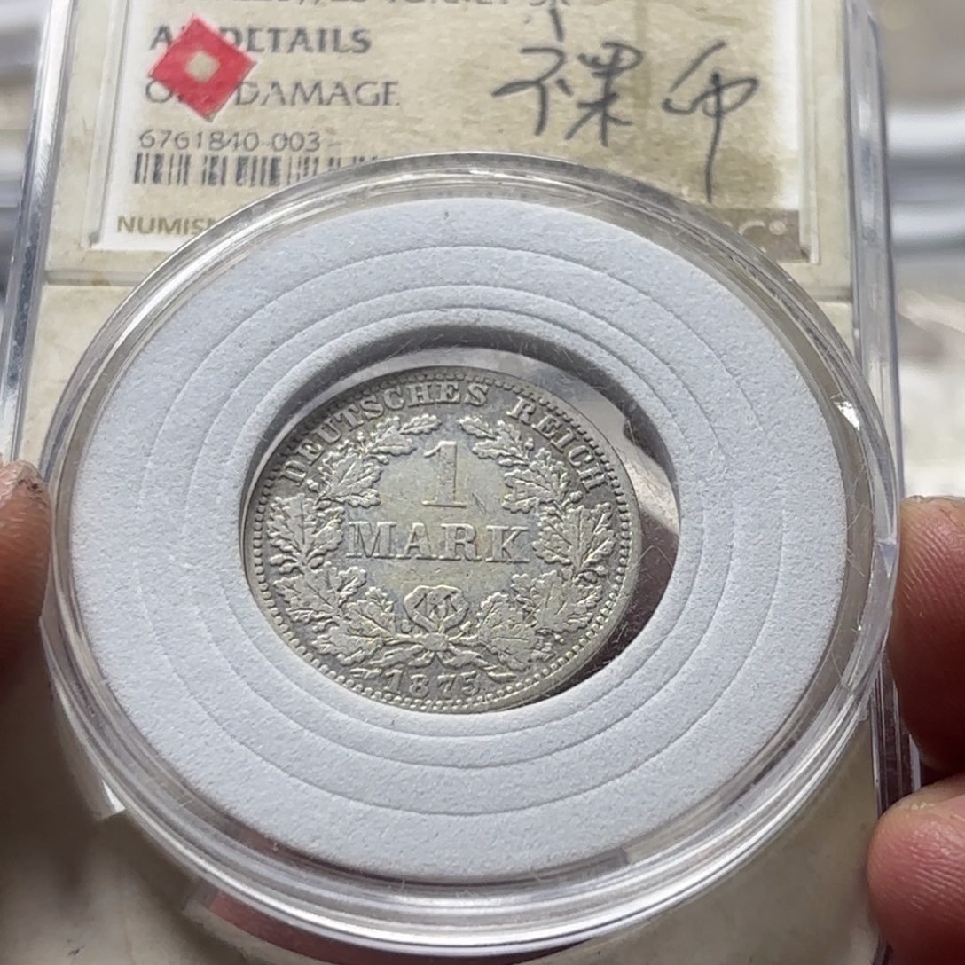 银Ag900德国短翅1马克银币