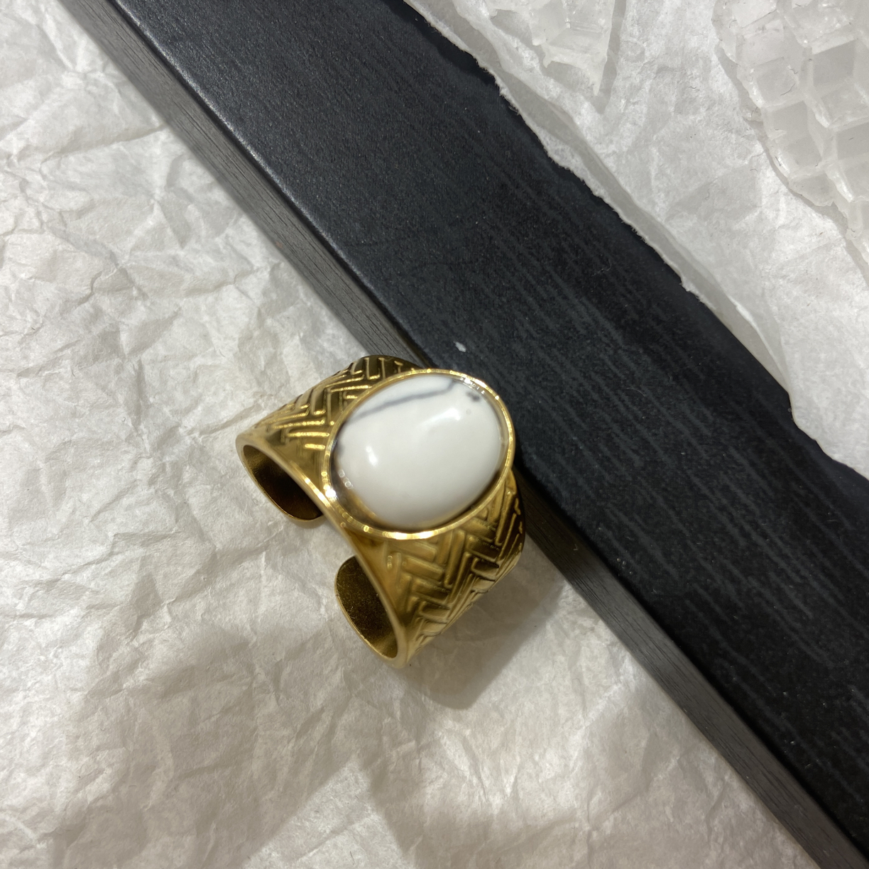 钛钢戒指 LARVINA复古灰色戒指