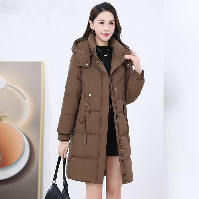 高端大气上档次保暖外套女2024保暖气质中长款妈妈外套