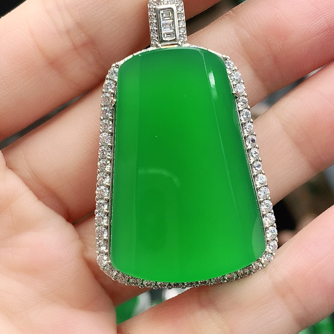 银S925镶嵌吊坠玛瑙/玉髓