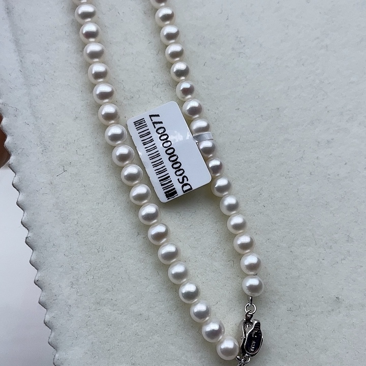 淡水珍珠颈饰银S925镶嵌卡6➕高品极光白炫彩