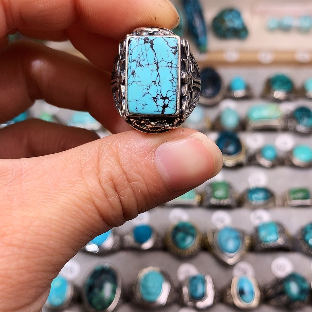 绿松石挂件银S925镶嵌