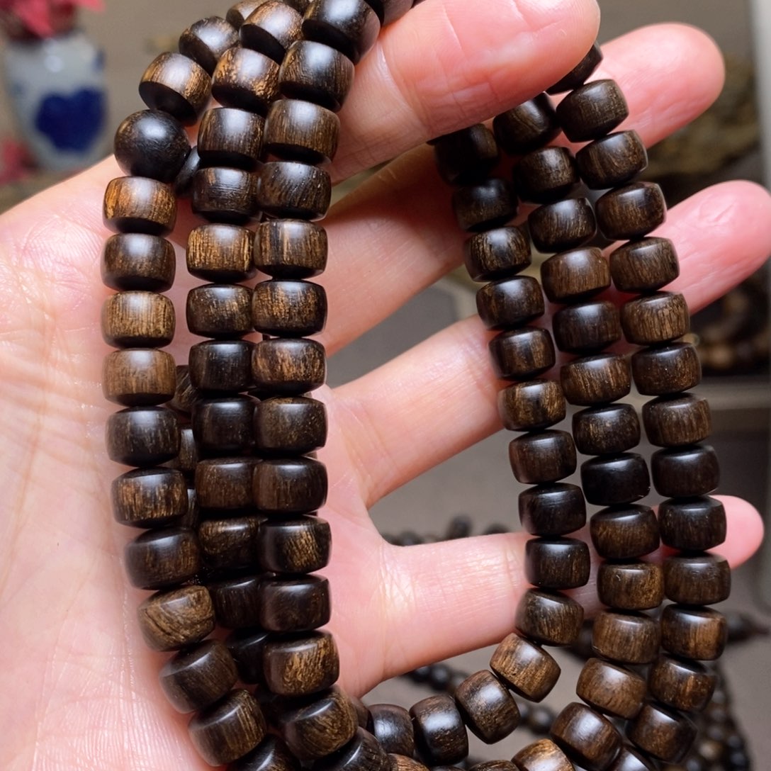 沉香手串越南富森红土瘤疤0.6×0.8X108