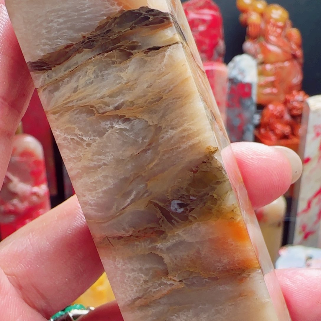 昌化石三彩冻印章