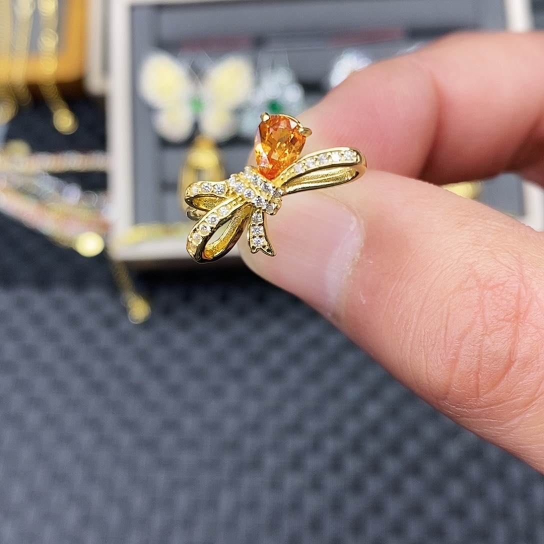 戒指银S925镶嵌石榴石