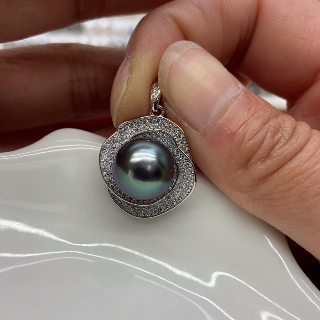 海水珍珠吊坠(不含链)银S925镶嵌