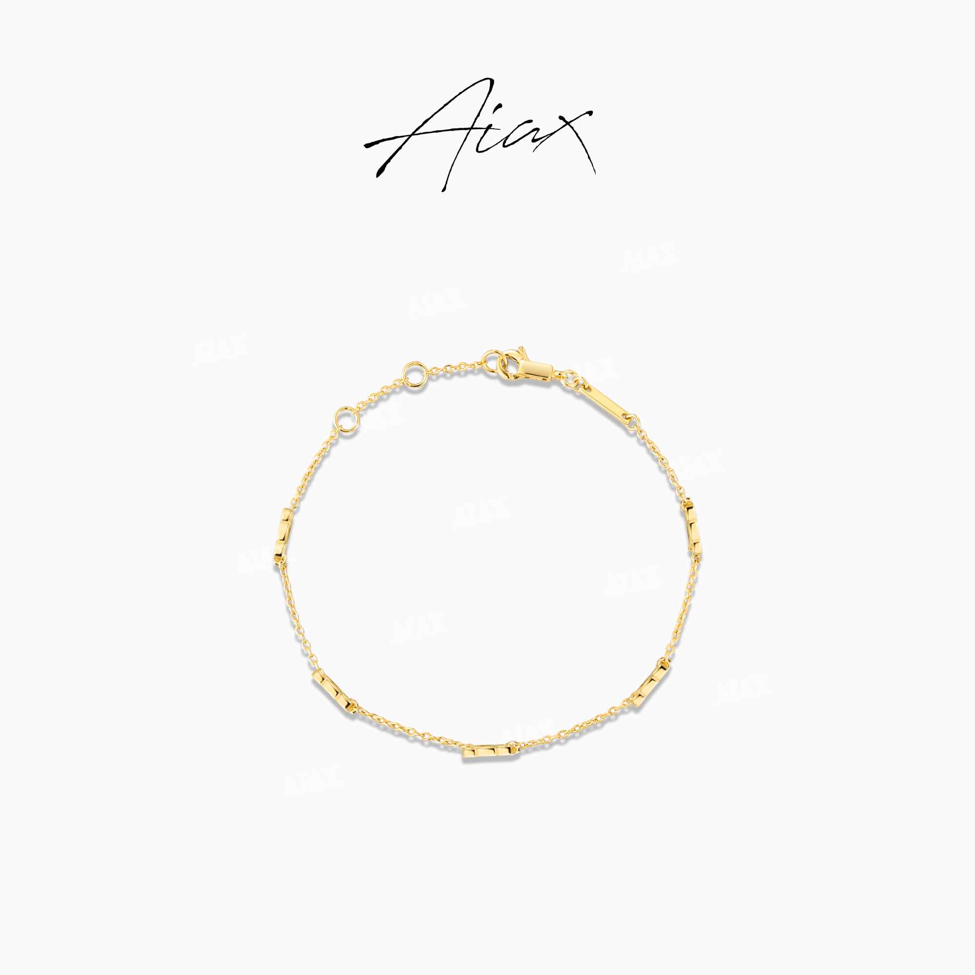 AIAX 925银 镀K金 轻奢百搭简约精致设计师凯旋门手链TSS7299