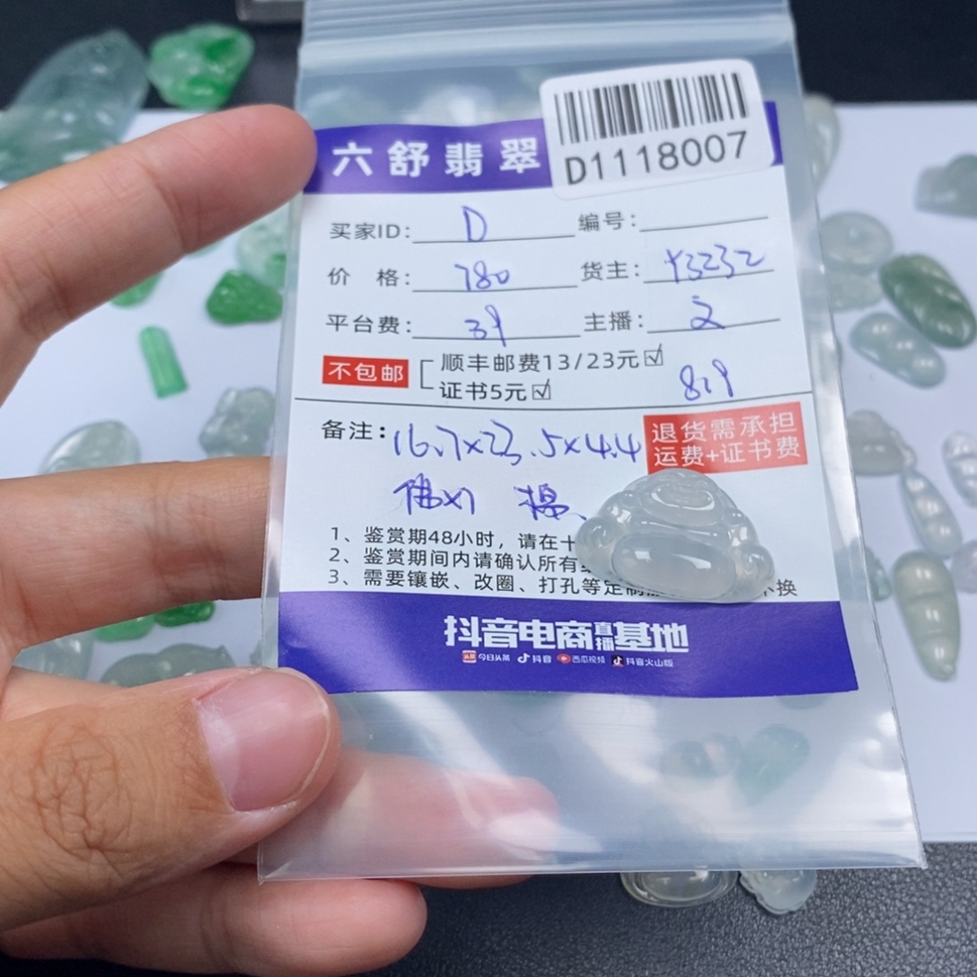 D***i翡翠未镶嵌吊坠(不含链)D1118007