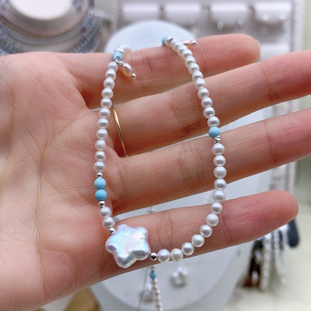 耳饰淡水珍珠银S925镶嵌