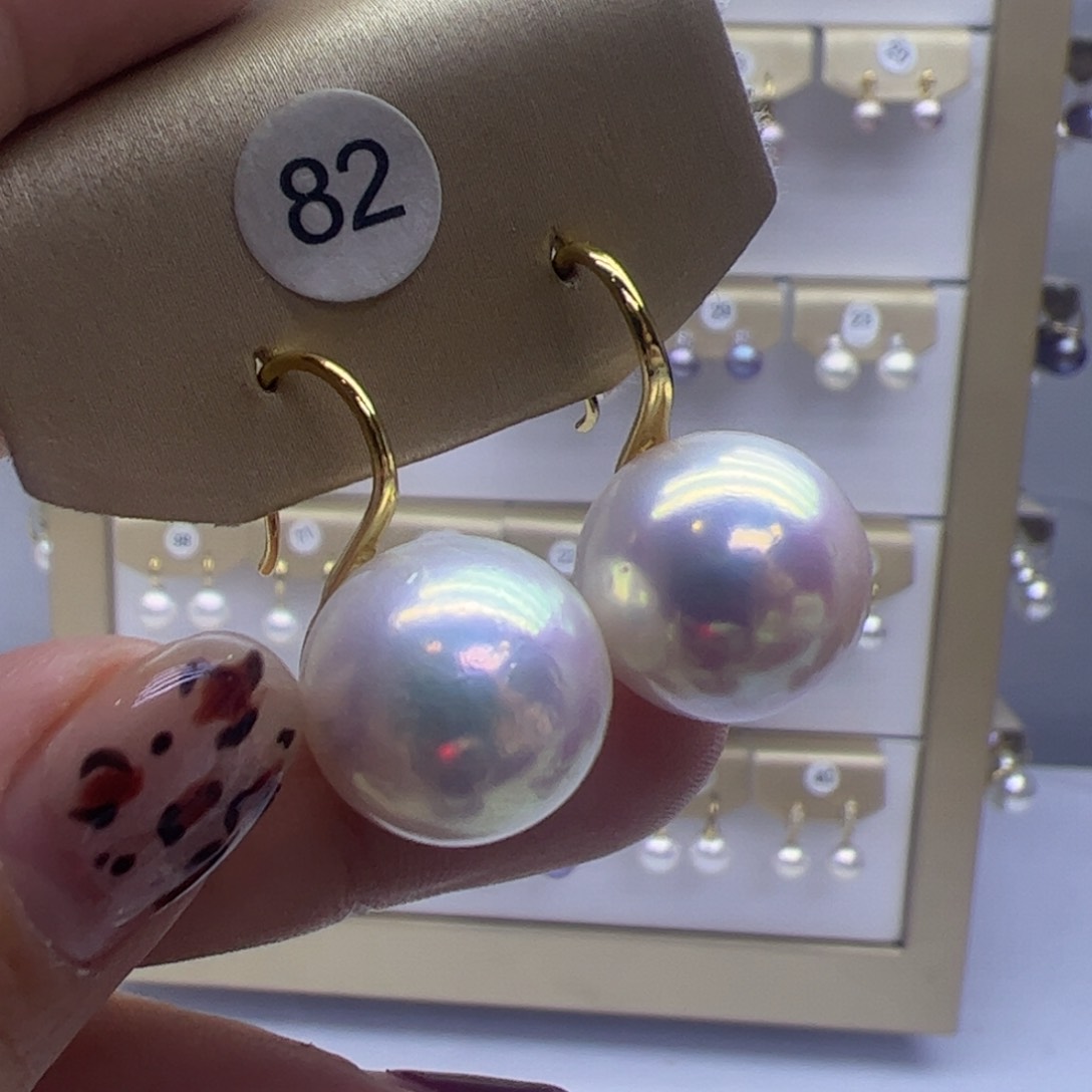 淡水珍珠耳饰银S925镶嵌