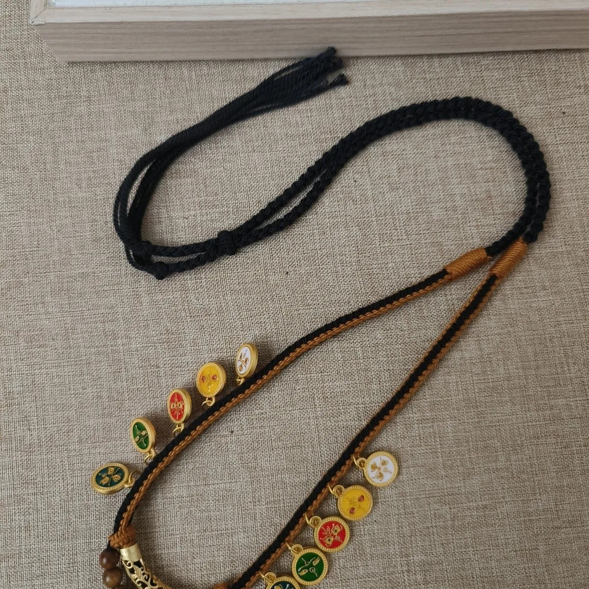 纯手工编织精品项链绳高档十路财神款高货挂坠绳可调节流苏挂件绳