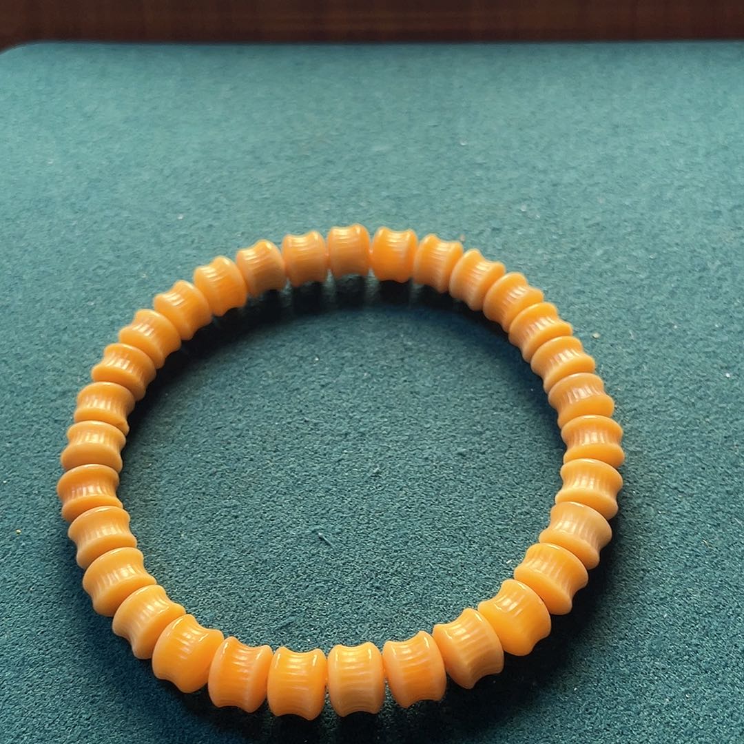 白玉菩提手串誓*龙脊竹节单圈