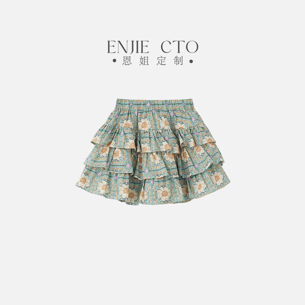 【恩姐定制】C女童休闲花布蛋糕裙ENCK1318