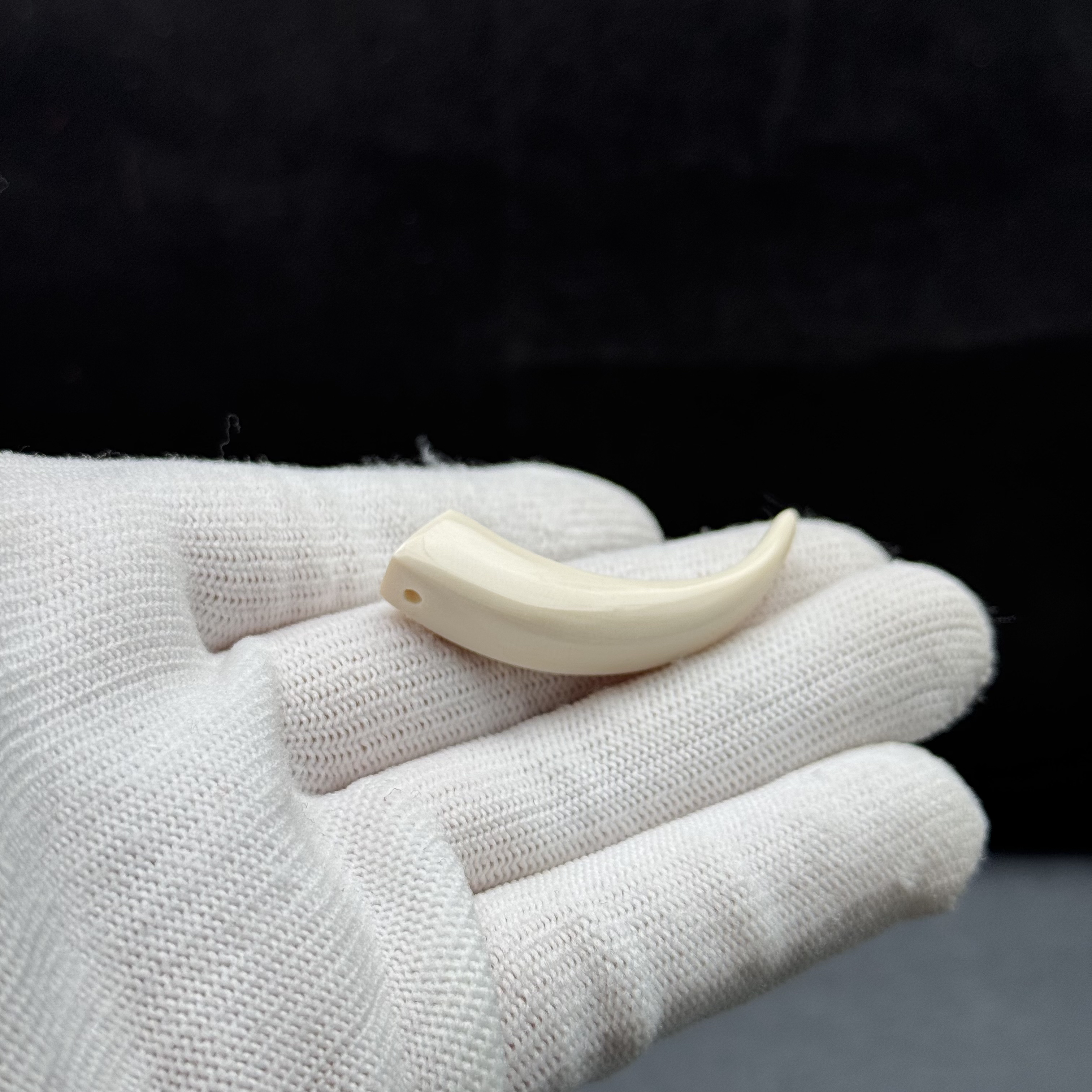 D3976天然猛犸牙 牙尖 45mm支持鉴定 假一罚四