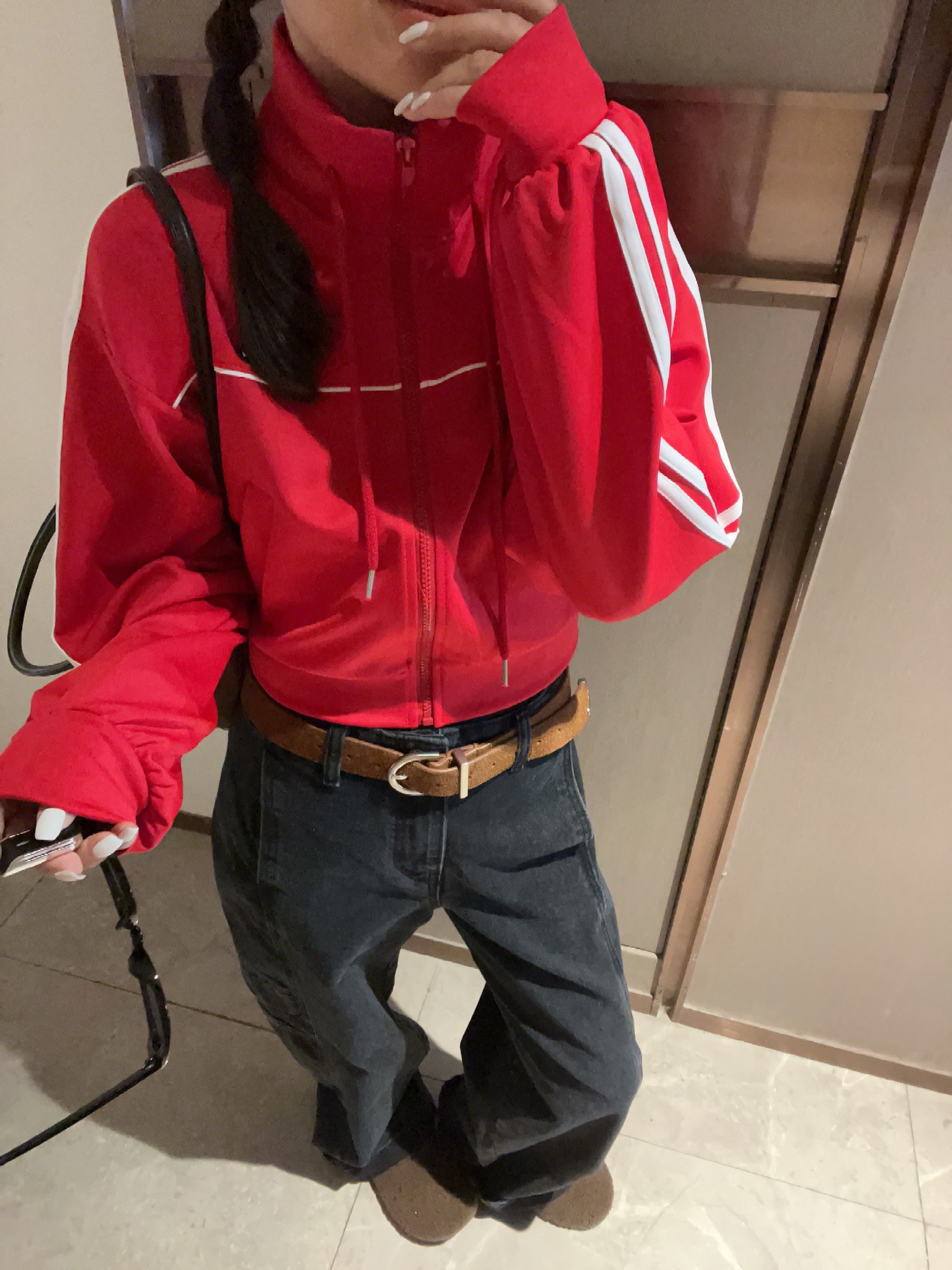 【Miss 程】东大门小立领拼条短外套