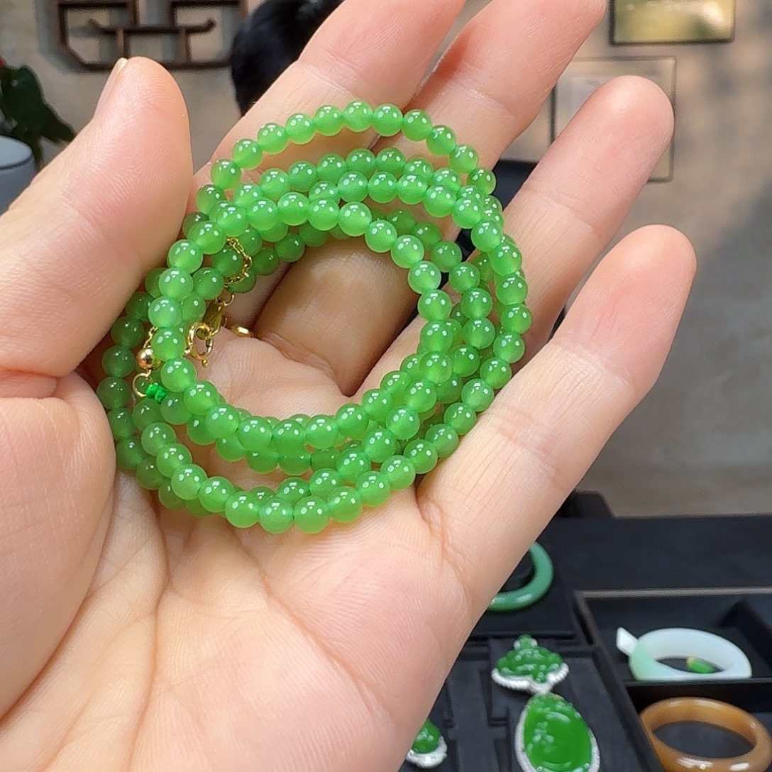 豆***•和田玉18K金镶嵌珠宝半成品