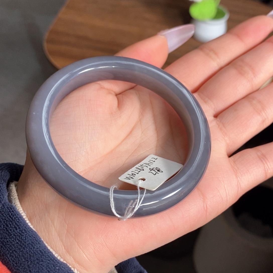 和田玉手镯未镶嵌?****?烟紫5859