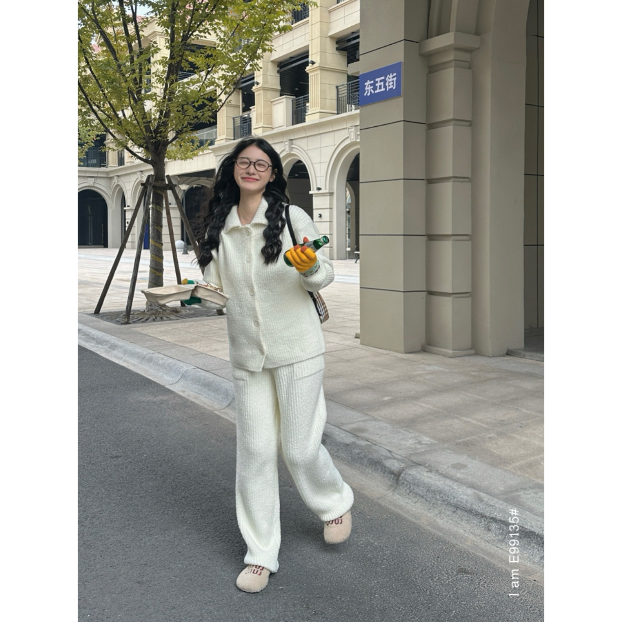 Z加厚保暖翻领开衫家居服套装99135
