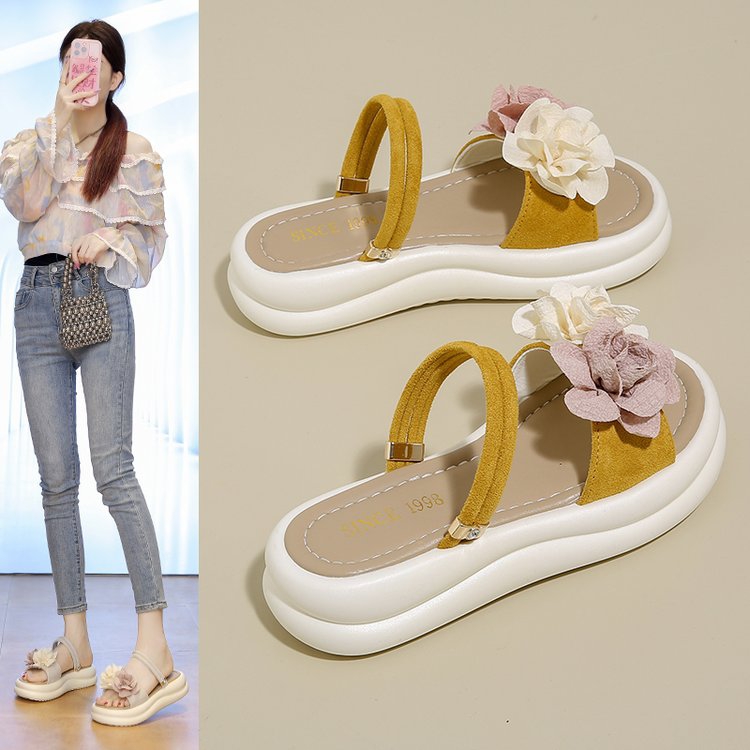 2025新款厚底两穿软底花朵凉拖鞋直播间福利款