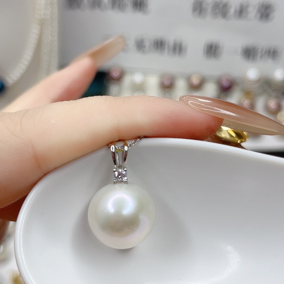 吊坠(不含链)银S925镶嵌淡水珍珠
