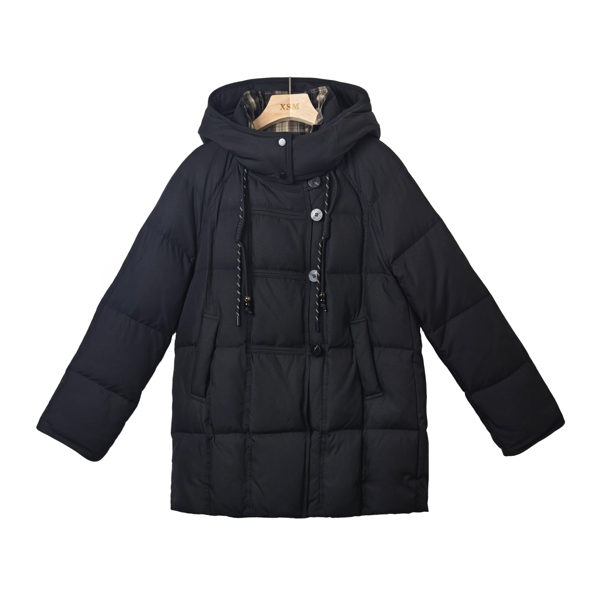 冬季年新款韩版连帽鸭绒中长款羽绒服外套D1002/AS