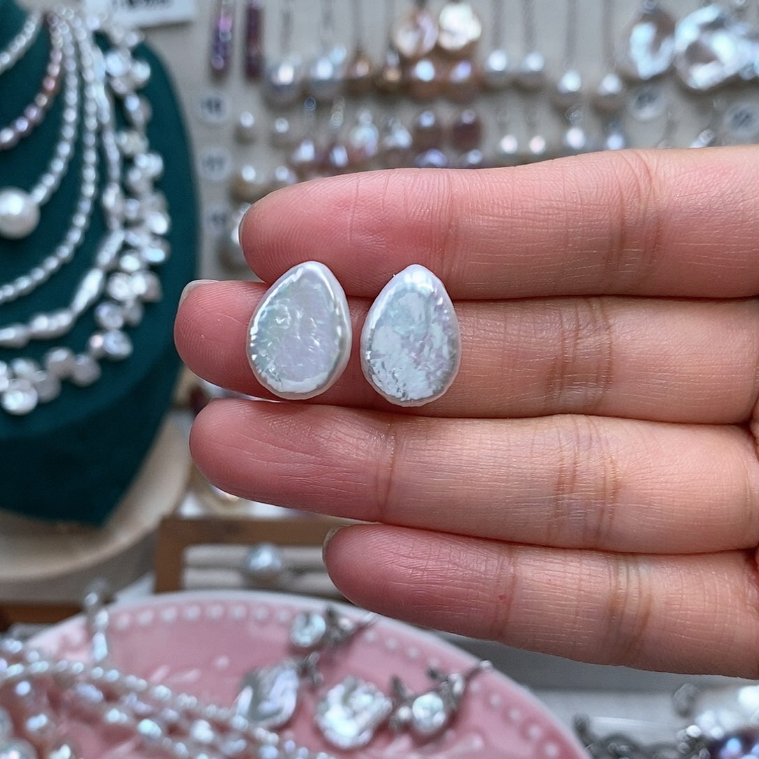 淡水珍珠耳饰银S925镶嵌5