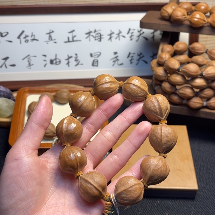 蜡***U橄榄核手串/手链22.25精品梅林铁核