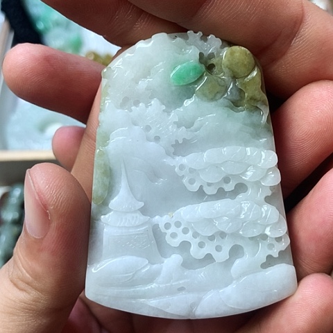 翡翠未镶嵌颈饰天然缅甸翡翠a货