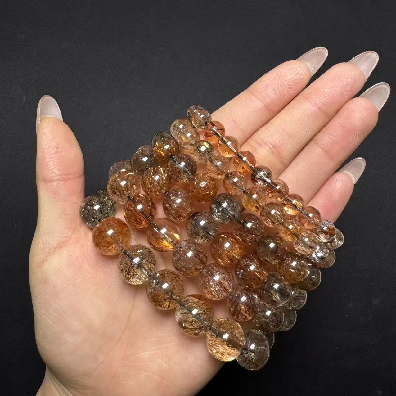 Y61天然黑金超七手链多样性发一