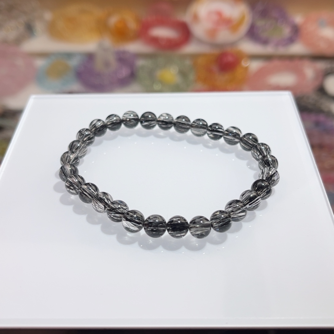 手链未镶嵌水晶6m顺发黑发晶手链