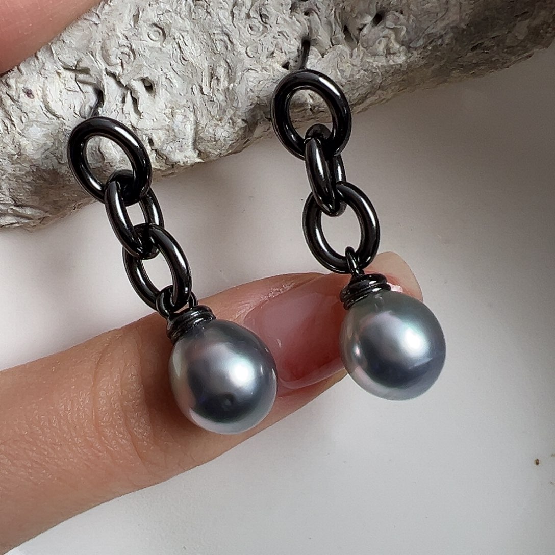 海水珍珠耳饰银S925镶嵌