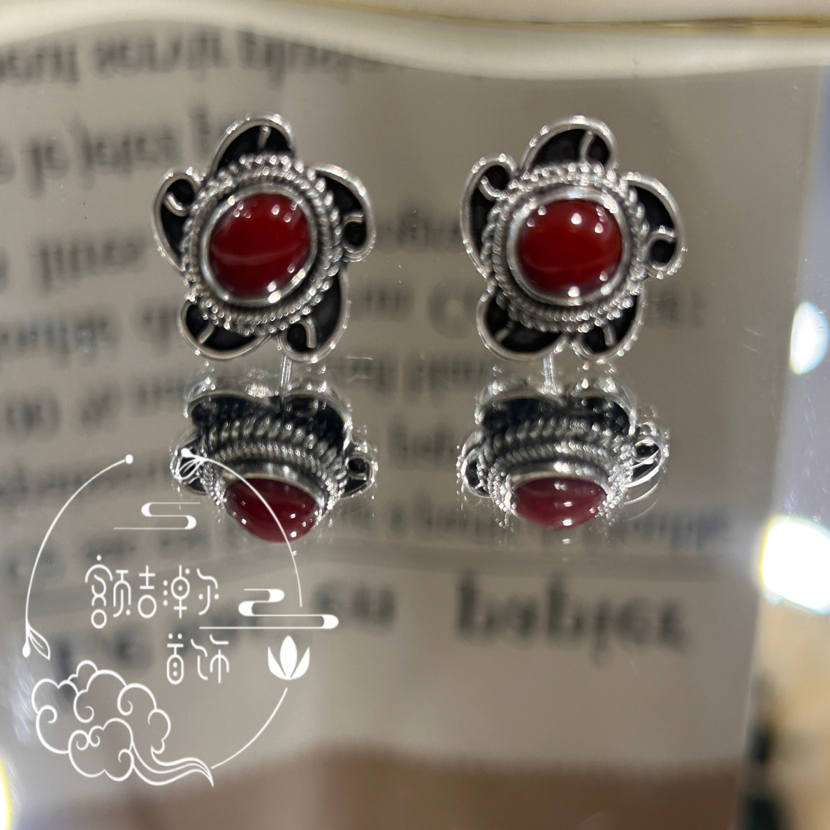 足银羽毛耳饰 足银卡卡旭日耳钉680