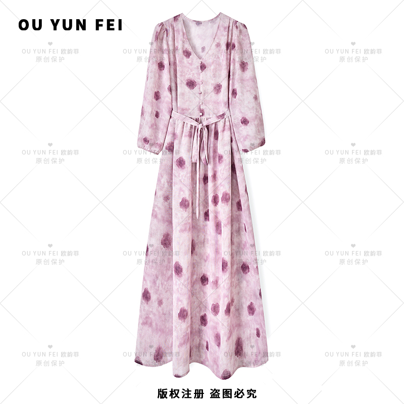 气质连衣裙夏季新款显瘦穿搭轻奢女装洋气高级长裙F2075