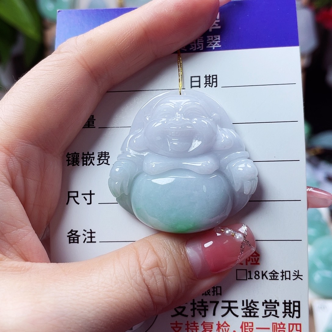 翡翠未镶嵌颈饰佛公16
